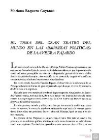 El tema del Gran Teatro del Mundo en las 