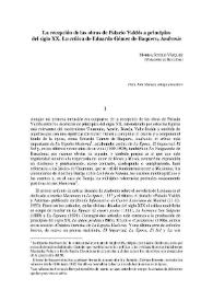 La recepción de las obras de Palacio Valdés a principios del siglo XX. La crítica de Eduardo Gómez de Baquero, 