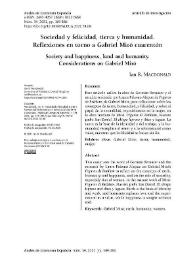 Sociedad y felicidad, tierra y humanidad. Reflexiones en torno a Gabriel Miró cuarentón 