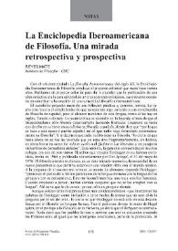 La Enciclopedia Iberoamericana de Filosofía. Una mirada retrospectiva y prospectiva