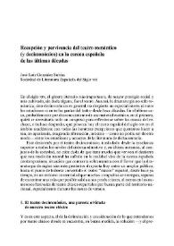 Recepción y pervivencia del teatro romántico (y decimonónico) en la escena española de las últimas décadas