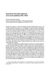 Reposiciones de teatro galdosiano en al escena madrileña (1901-1919)