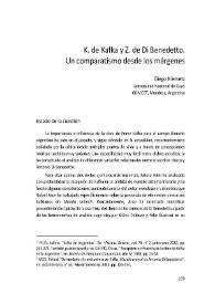 K. de Kafka y Z. de Di Benedetto. Un comparatismo desde los márgenes