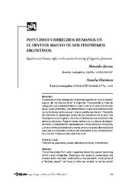 Populismo y Derechos Humanos en el devenir masivo de los feminismos argentinos