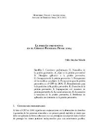 La prisión preventiva en el Código Procesal Penal 2004