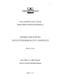 Antonio Di Benedetto: autoficción, sublimación y fantástico 
