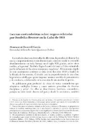 Escenas costumbristas sobre negros relatadas por Fredrika Bremer en la Cuba de 1851