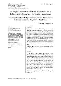 La tragedia del saber: avatares dramáticos de la Esfinge entre Unamuno, Bergamín y Zambrano