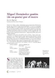 Miguel Hernández: pasión (de un poeta) por el teatro