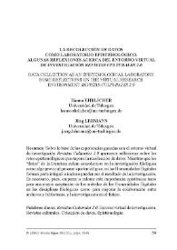 La recolección de datos como laboratorio epistemológico. Algunas reflexiones acerca del entorno virtual de investigación 