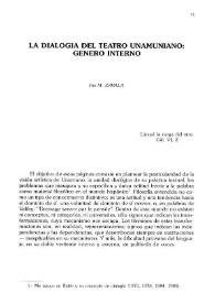 La dialogía del teatro unamuniano: género interno