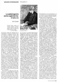 La autobiografía como suplemento: Unamuno