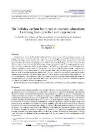 The holiday carbon footprint in tourism education: Learning from practice and experience