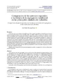 Comparación de los patrones espaciales e incidencia de la segregación residencial en las principales ciudades de Colombia 