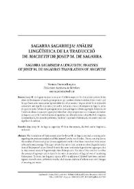 Sagarra sagarreja? Anàlisi lingüística de la traducció de 