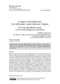 La utopía clásico-hinduista, clave del primer conservadurismo religioso 