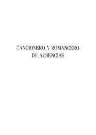 Cancionero y romancero de ausencias