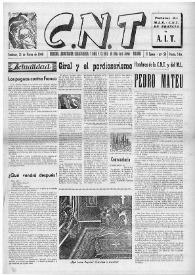 CNT : Boletín Interior del Movimiento Libertario Español en Francia. Segunda época, núm. 50, 21 de marzo de 1946