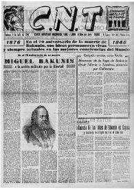 CNT : Boletín Interior del Movimiento Libertario Español en Francia. Segunda época, núm. 66, 6 de julio de 1946