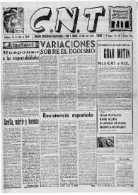 CNT : Boletín Interior del Movimiento Libertario Español en Francia. Segunda época, núm. 67, 13 de julio de 1946