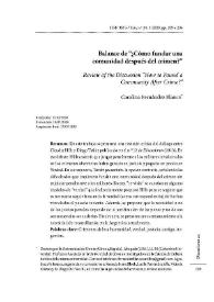 Balance de “¿Cómo fundar una comunidad después del crimen?” 