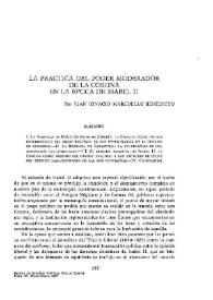 La práctica del poder moderador de la Corona en la época de Isabel II