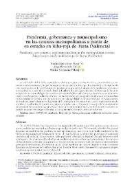 Pandemia, gobernanza y municipalismo en las coronas metropolitanas a partir de su estudio en Riba-roja de Túria (València)