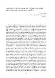 Una dialéctica inconclusa: Antonio Machado y la crisis del liberalismo español