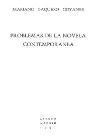 Problemas de la novela contemporánea