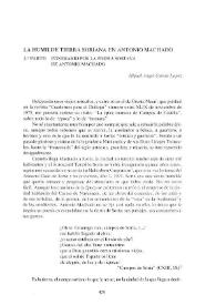 La humilde tierra soriana en Antonio Machado. 2.ª parte: Itinerario por la poesía soriana de Antonio Machado