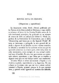 España está en Europa : (Hispanismo y españolismo)