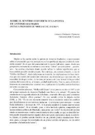 Sobre el sentido histórico de la poesía de Antonio Machado (notas a propósito de 