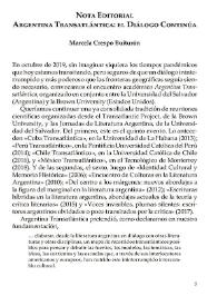 Nota editorial. Argentina transatlántica: el diálogo continúa