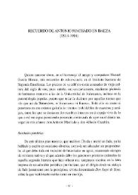 Recuerdo de Antonio Machado en Baeza (1914-1918)