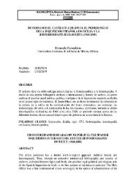 De Fernando el Católico a Felipe II: el primer siglo de la Inquisición española en Sicilia y la historiografía sicilianista (1968-2000) 