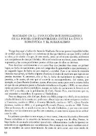 Machado en la evolución interiorizadora de la poesía contemporánea entre la época romántica y el surrealismo