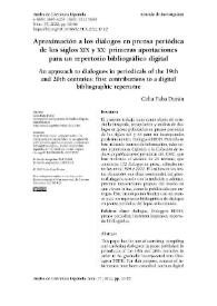 Aproximación a los diálogos en prensa periódica de los siglos XIX y XX: primeras aportaciones para un repertorio bibliográfico digital
