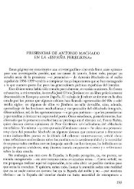 Presencias de Antonio Machado en la 