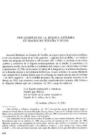 Dos ejemplos de la Europa apócrifa de Machado: España y Rusia