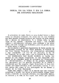 Soria, en la vida y en la obra de Antonio Machado