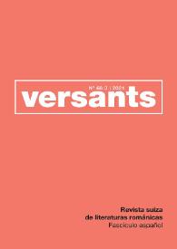 Versants. Revista suiza de literaturas románicas. Número 68:3 (fascículo español), 2021. Homenaje a Miguel Hernández en el 80 aniversario de su muerte