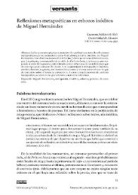 Reflexiones metapoéticas en esbozos inéditos de Miguel Hernández 