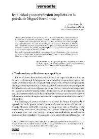 Iconicidad y autorreflexión implícita en la poesía de Miguel Hernández 