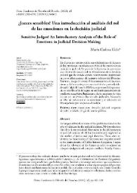 ¿Jueces sensibles? Una introducción al análisis del rol de las emociones en la decisión judicial