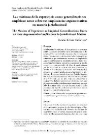 Las máximas de la experiencia como generalizaciones empíricas: notas sobre sus implicancias argumentativas en materia jurisdiccional