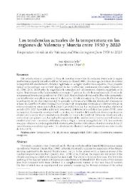 Las tendencias actuales de la temperatura en las regiones de Valencia y Murcia entre 1950 y 2020