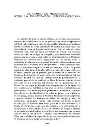 El cambio de mentalidad sobre la emancipación hispanoamericana