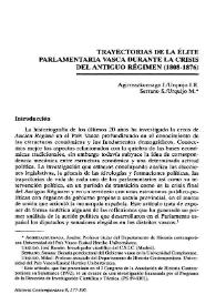 Trayectorias de la élite parlamentaria vasca durante la crisis del Antiguo Régimen (1808-1876) 