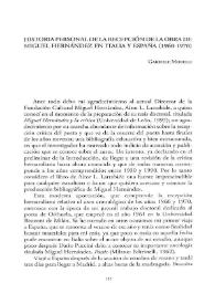 Historia personal de la recepción de la obra de Miguel Hernández en Italia y España (1960-1970) 