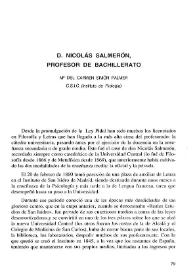 D. Nicolás Salmerón, profesor de bachillerato